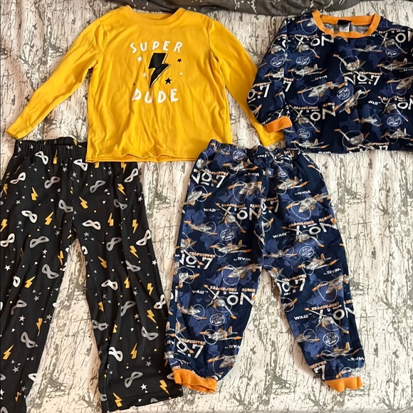 Super Dude Yellow and Blue Kids Pajama Set - Picture 1 of 1
